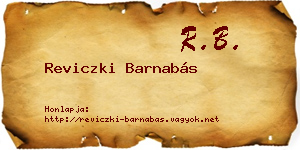 Reviczki Barnabás névjegykártya